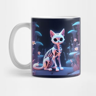 Cute cat skeleton Mug